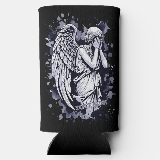 Skulptur eines weinenden Engels - mit Splashes 1 Selters Dosenkühler (Rückseite)