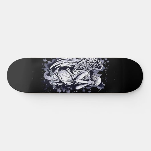Skulptur eines weinenden Engels - mit Splashes 1 Skateboard (Horizontal)