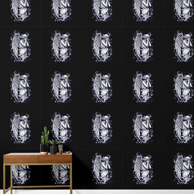 Skulptur eines weinenden Engels - mit Splashes 1 Tapete (Korridor)