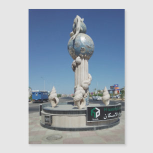 Skulptur für die Meeresbewohner Magnetkarte