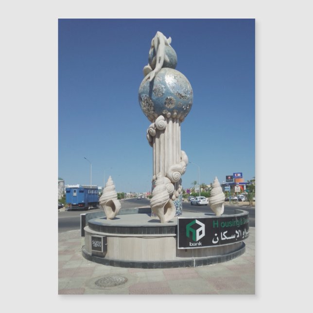 Skulptur für die Meeresbewohner Magnetkarte (Vorderseite)