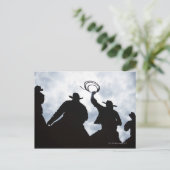 Skulptur im Dodge City Kansas 2 Postkarte (Stehend Vorderseite)