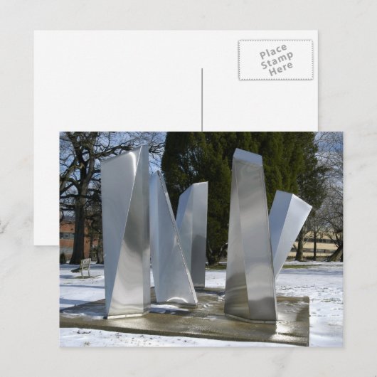 Skulptur im Schnee Postkarte (Vorne/Hinten)