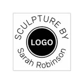 Skulptur mit eigenem Künstlernamen und Logo Gummistempel (Prägung)