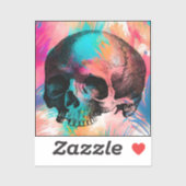 Skulptur mit farbenprächtigem Hintergrund Aufkleber (Blatt)