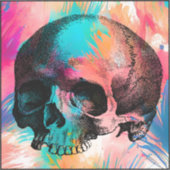 Skulptur mit farbenprächtigem Hintergrund Aufkleber (Vorderseite)