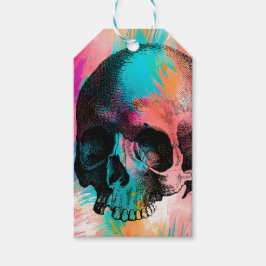 Skulptur mit farbenprächtigem Hintergrund Geschenkanhänger