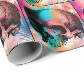 Skulptur mit farbenprächtigem Hintergrund Geschenkpapier (Rolleneckpunkt)