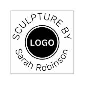 Skulptur mit Künstlername und eigenem Logo Permastempel (Design)