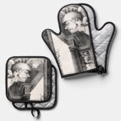 Skulptur Schloss Stift Kunst, Dichtung und Musik Ofenhandschuh & Topflappen-Set (Vorderseite/Rückseite)