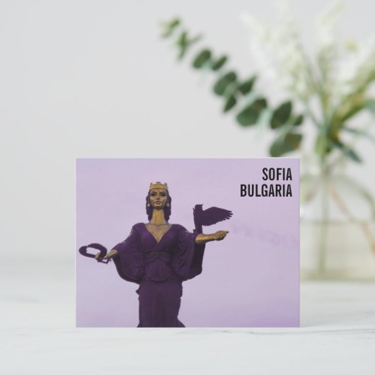 Skulptur St. Sofia in Sofia, Bulgarien Postkarte (Stehend Vorderseite)