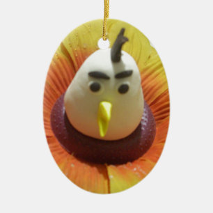 Skulptur Vogel in Sonnenblumen-Kunstprint Keramikornament