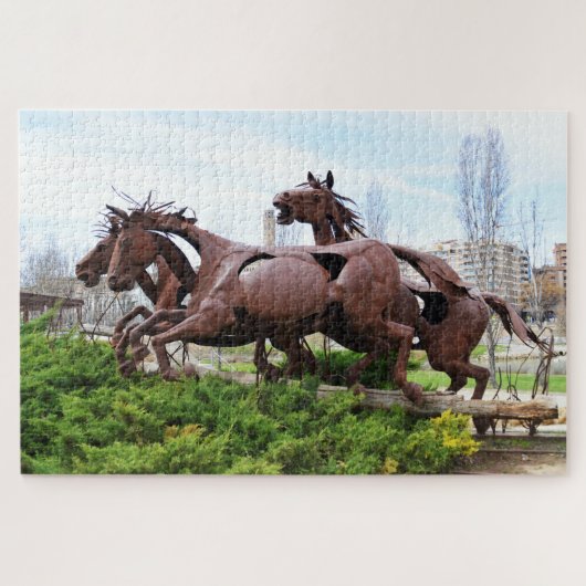 Skulptur von Laufpferden Puzzle (Horizontal)
