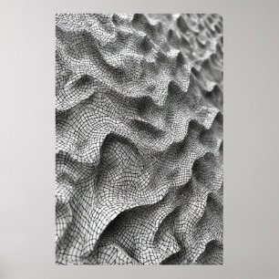 Skulpturale Mosaikwellen: Eine geometrische 3D-Ver Poster