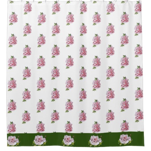 Skulpturale Rose am Duschvorhang (Vorderseite)