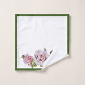 Skulpturale Rose auf einem Badetuch-Set Badhandtuch Set (Waschlappen)