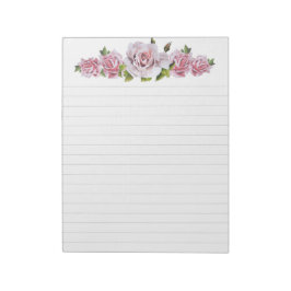 Skulpturale Rose auf einem großen Notepad Notizblock