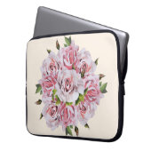 Skulpturale Rose auf einem Laptop - (I) Laptopschutzhülle (Vorderseite Links)