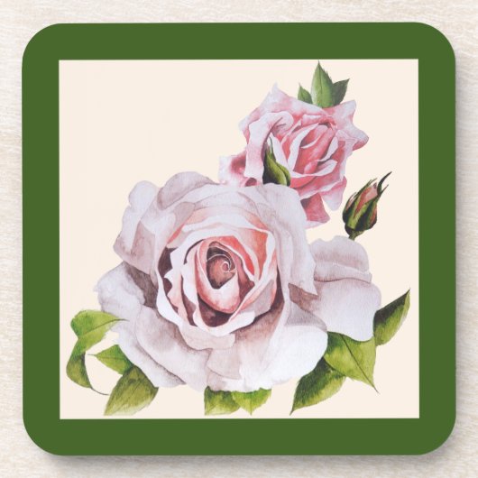 Skulpturale Rose auf einem Untersetzer Set (Vorderseite)