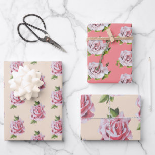 Skulpturale Rose zum Umschlagpapier Geschenkpapier Set