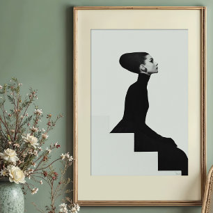 Skulpturale Silhouette: Hochmode Monochrom Poster
