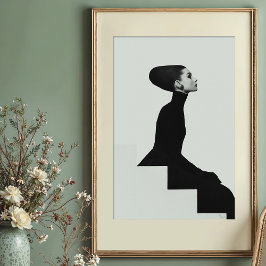 Skulpturale Silhouette: Monochrome High Fashion Poster