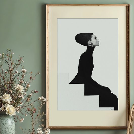 Skulpturale Silhouette: Monochrome High Fashion Poster