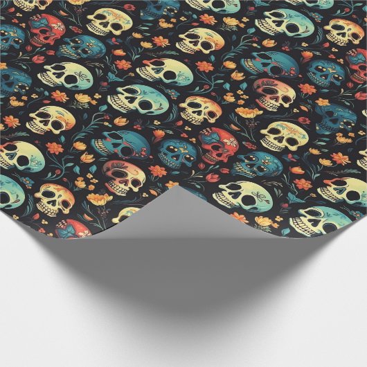 Skulpturen aus bloom Halloween Wrapping Paper Geschenkpapier (Ecke)