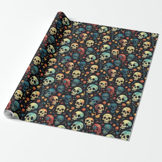 Skulpturen aus bloom Halloween Wrapping Paper Geschenkpapier (Ungerollt)