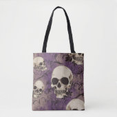 Skulpturen im lila Hintergrund / Halloween-Thema Tasche (Vorderseite)