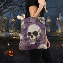 Skulpturen im lila Hintergrund / Halloween-Thema Tasche
