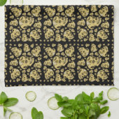 Skulpturen mit Bat Raven und Geistertattoos Geschirrtuch (Gefaltet)