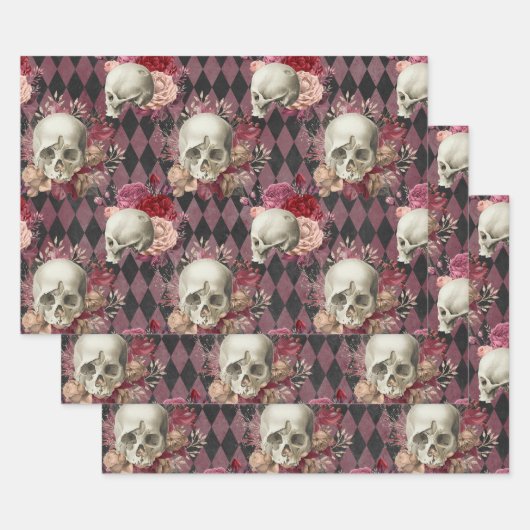 Skulpturen mit Rose und rosa Lila geprüft Geschenkpapier Set (Set)