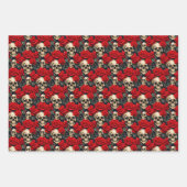 Skulpturen mit roten und schwarzen Rose Goth Valen Geschenkpapier Set (Vorderseite 3)