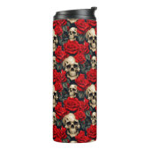 Skulpturen mit roten und schwarzen Rose Thermosbecher (Nach links gedreht)