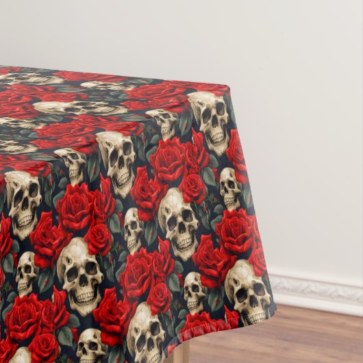 Skulpturen mit roten und schwarzen Rose Tischdecke (Beispiel)