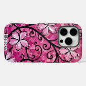 Skulpturen Rosa Blume auf Schwarzen Bildlauf Case-Mate iPhone Hülle (Rückseite (Horizontal))