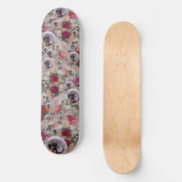 Skulpturen Rose und Pink Disco Balls Skateboard