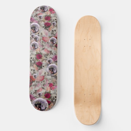 Skulpturen Rose und Pink Disco Balls Skateboard (Vorderseite)