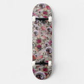 Skulpturen Rose und Pink Disco Balls Skateboard (Vorderseite)