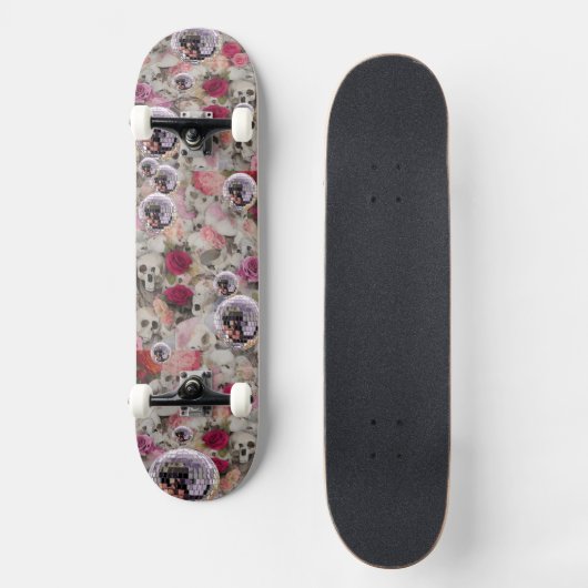 Skulpturen Rose und Pink Disco Balls Skateboard (Vorderseite)