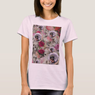 Skulpturen Rose und Pink Disco Balls T-Shirt