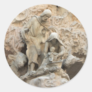 Skulpturen Sagrada Familia Runder Aufkleber