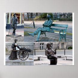 Skulpturen & Statuen in Dublin Irland Poster
