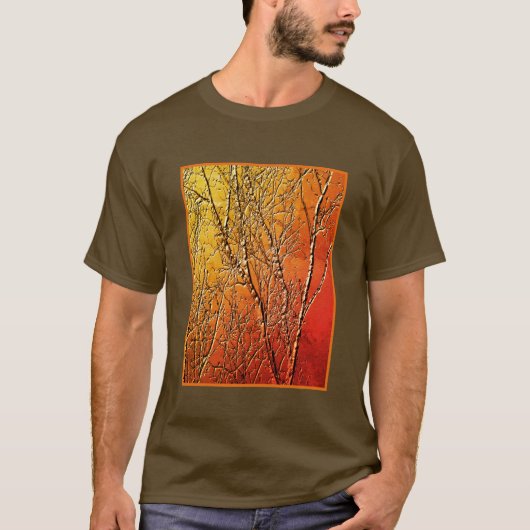 Skulpturen Textur Aussehen bare Baumzweige Kunst T-Shirt (Vorderseite)
