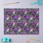 Skulpturen und Lila Rose auf Lila Dekoupage Seidenpapier (Basteln)