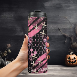 Skulpturen und Rose Gold Silber Glitzer Halloween Thermosbecher