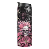 Skulpturen und Rose Gold Silber Glitzer Halloween Thermosbecher (Nach rechts gedreht)