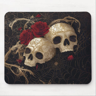 Skulpturen und rote Rosen Design Mousepad
