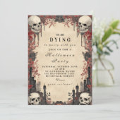 Skulpturen unter Rose Spuk Feier Einladung (Stehend Vorderseite)